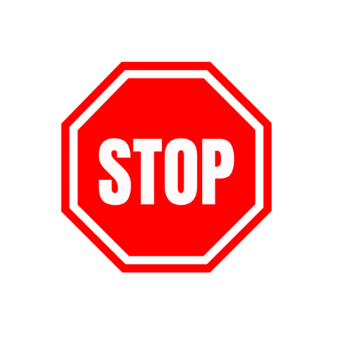 Red Stop Symbol and Text Warning Traffic Sign Template